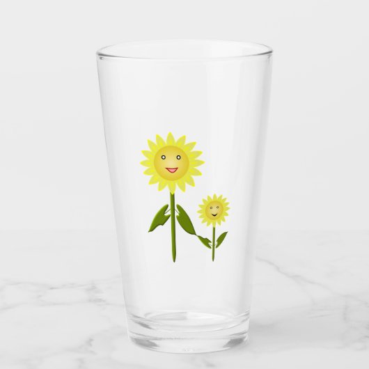 Moederdag Zonnebloemen Glas (Voorkant)