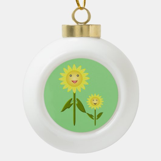 Moederdag Zonnebloemen Keramische Bal Ornament (Voorkant)