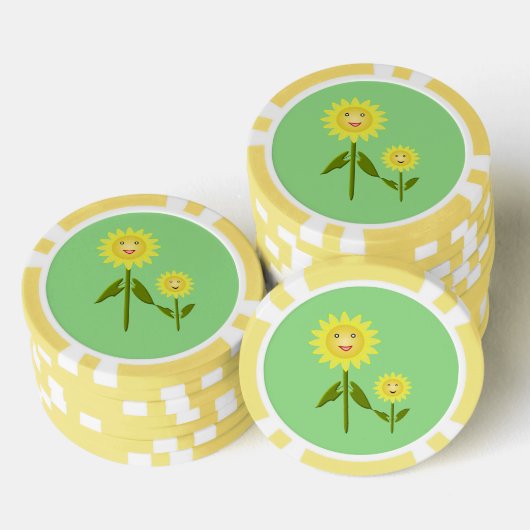 Moederdag Zonnebloemen Poker Chips (Opstapeling)