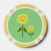 Moederdag Zonnebloemen Poker Chips (Achterkant)