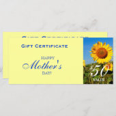 Moederdag Zonnebloemkaartje (Voorkant / Achterkant)