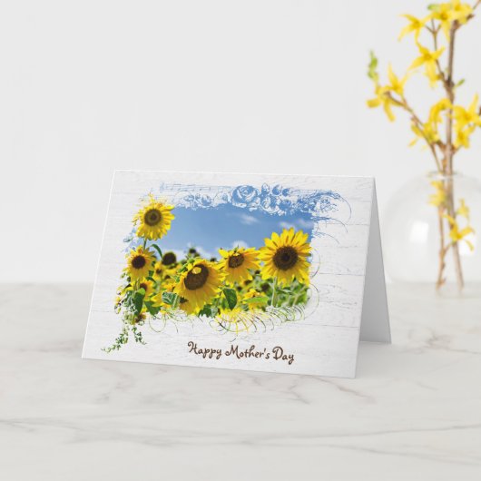 Moederdag Zonnebloemveld Kaart (Gele Bloem)