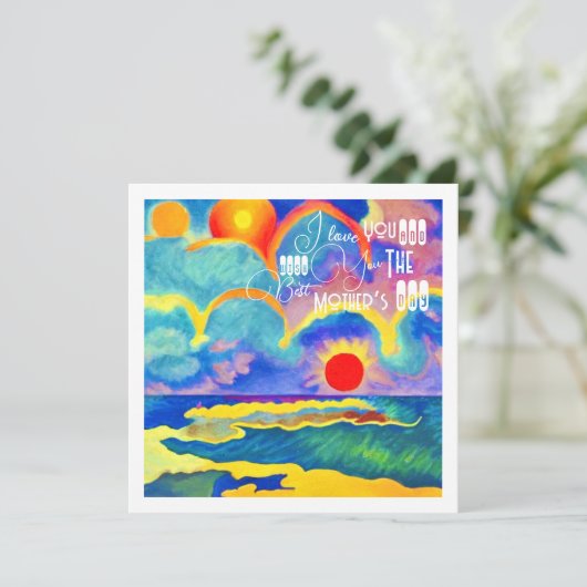 Moederdag zonsondergang kaart (Staand voorkant)