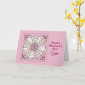 MOEDERDAG - ZUS -  IN ROZE KAART (Gele Bloem)