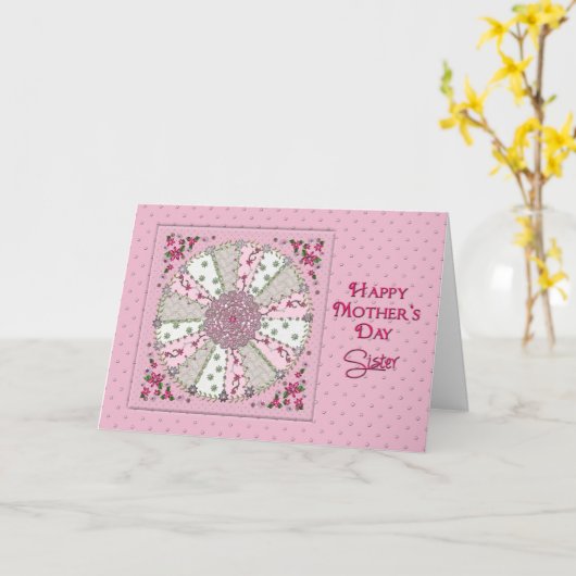 MOEDERDAG - ZUS -  IN ROZE KAART (Gele Bloem)