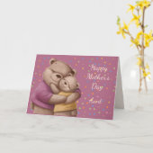 Moederdag zuster Cute Beer Hugs Kaart (Gele Bloem)