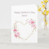 Moederdag zuster Roze Bloemhoed Kaart (Gele Bloem)