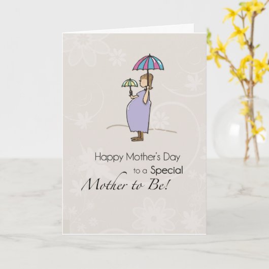 Moederdag Zwangere moeder Kaart (Gele Bloem)