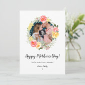 moederdag Zwangerschap baby Aankondiging Bloemen (Staand voorkant)