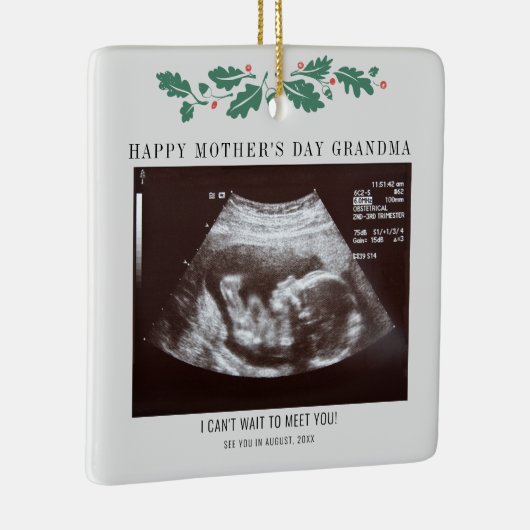 Moederdag Zwangerschap Ultrageluid Foto grootmoede Keramisch Ornament (Rechts)