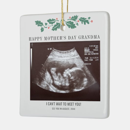 Moederdag Zwangerschap Ultrageluid Foto grootmoede Keramisch Ornament (Links)