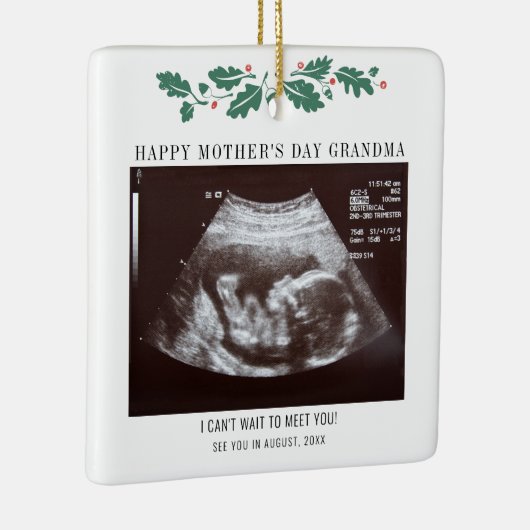 Moederdag Zwangerschap Ultrasound Foto Grandma Keramisch Ornament (Rechts)