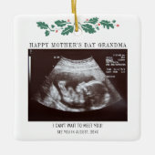 Moederdag Zwangerschap Ultrasound Foto Grandma Keramisch Ornament (Voorkant)