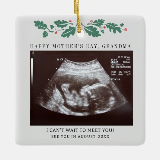 Moederdag Zwangerschap Ultrasound Grandma Keramisch Ornament (Voorkant)