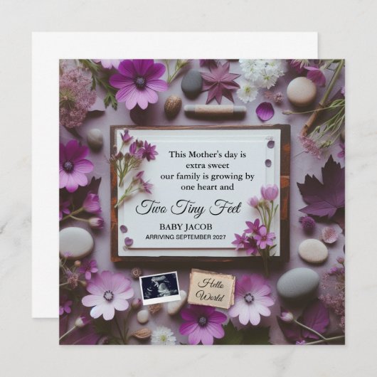 Moederdag zwangerschapsaankondiging voor oma aankondiging (Voorkant / Achterkant)