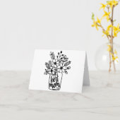 Moederdag zwart-wit bloemenkaart kaart (Gele Bloem)