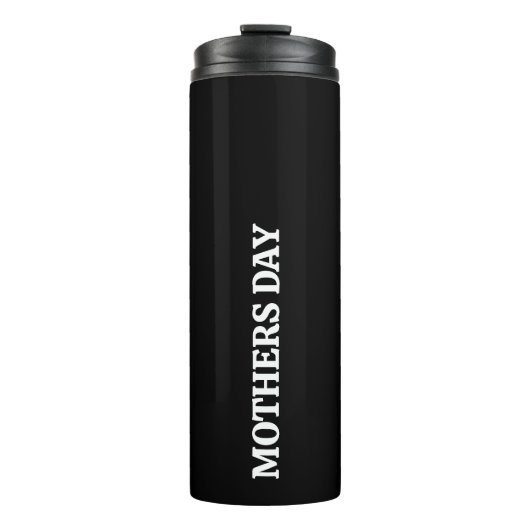 Moederdag Zwart & Wit Script Maatwerk  Thermosbeker (Voorkant)