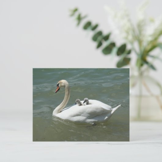 Moederdag zwenkvogels natuur schattig briefkaart (Staand voorkant)