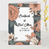 Moederdagcertificaat voor de beste moeder kaart (Gele Bloem)