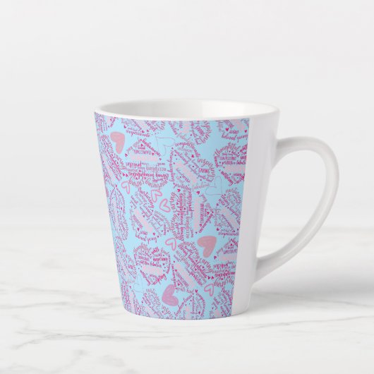 Moederdagen harten 01.Roze blauw BG Latte Mok (Rechts)