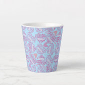 Moederdagen harten 01.Roze blauw BG Latte Mok (Voorkant)