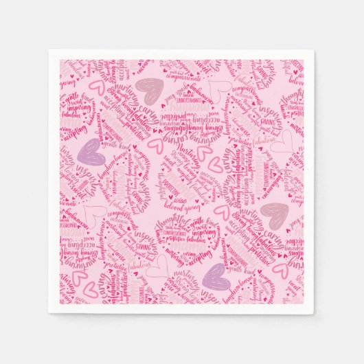Moederdagen harten 01.Roze roze BG Servet (Voorkant)