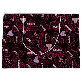 Moederdagen harten 01.Roze zwarte BG Groot Cadeauzakje