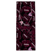 Moederdagen harten 01.Roze zwarte BG Wijn Cadeautas (Achterkant)