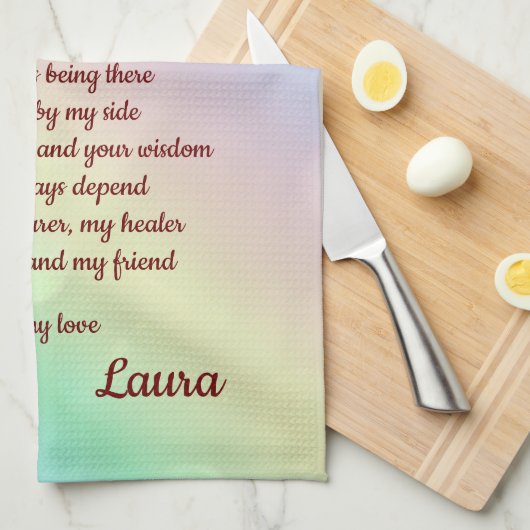 Moederdaggedicht ontwerp theedoek (Quarter Fold)