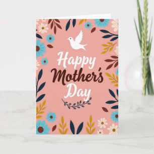 Moederdagkaart Blush Bloemen Kaart