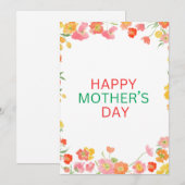 Moederdagkaart - Botanische wilde bloemen Feestdagenkaart (Voorkant / Achterkant)