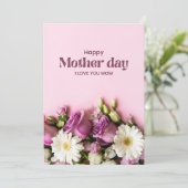 Moederdagkaart - Botanische wilde bloemen  Feestdagenkaart (Staand voorkant)