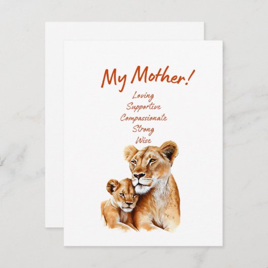 Moederdagkaart Feestdagenkaart (Voorkant / Achterkant)