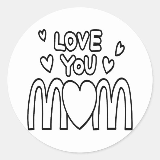 Moederdagkaart, Grappig Moederdaggeschenk voor moe Ronde Sticker (Voorkant)
