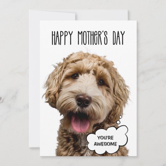 Moederdagkaart, Grappige hond Moederdag hond moede Feestdagenkaart (Voorkant)