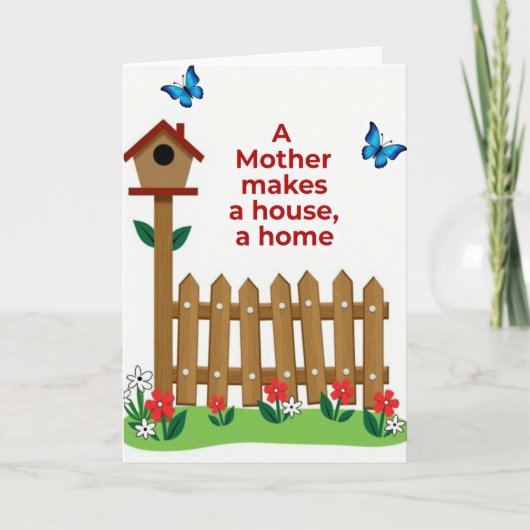 Moederdagkaart 'Home Sweet Home' Kaart (Voorkant)