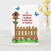 Moederdagkaart 'Home Sweet Home' Kaart (Gele Bloem)