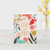 Moederdagkaart - Ik hou van je mama Kaart (Gele Bloem)