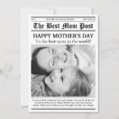 Moederdagkaart in stijl van een oude krant kaart (Voorkant)