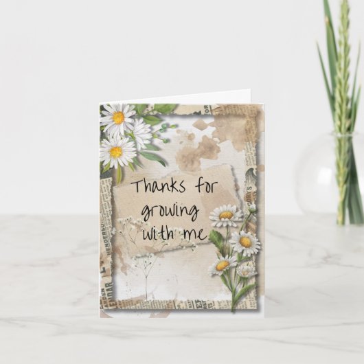 Moederdagkaart in vintage tuinstijl bedankkaart (Voorkant)