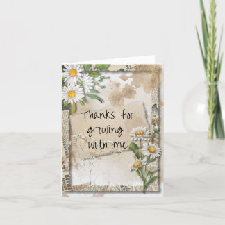 Moederdagkaart in vintage tuinstijl bedankkaart