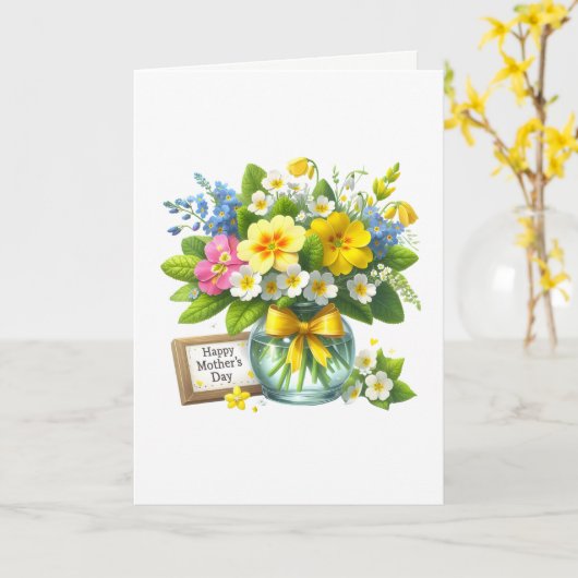 Moederdagkaart Kaart (Gele Bloem)
