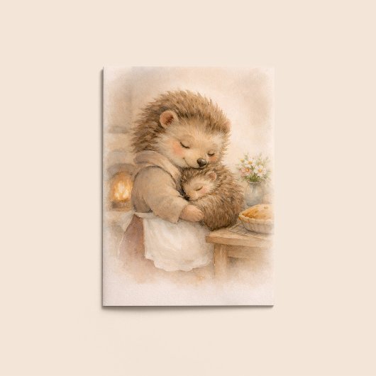 Moederdagkaart – Knuffelomhelzing van de egel Kaart