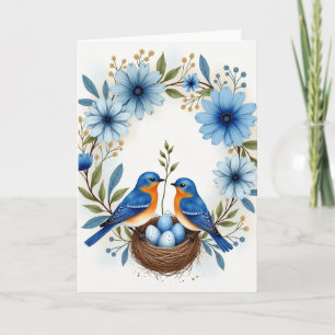 Moederdagkaart lente vogels kaart