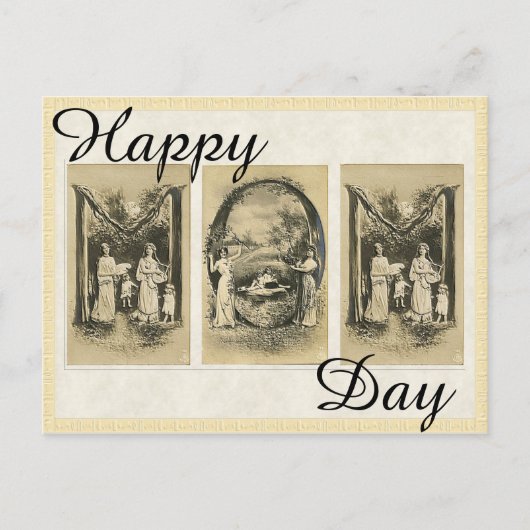 moederdagkaart met Antiek Alfabet Kaart (Voorkant)