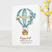 Moederdagkaart met ballonliefde kaart (Gele Bloem)