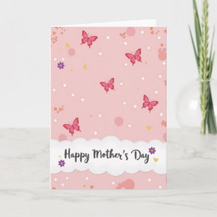 Moederdagkaart met bloemen en liefdesbeestjes kaart