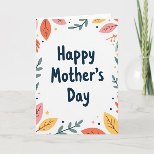Moederdagkaart met bloemen kaart (Voorkant)