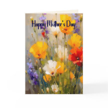 Moederdagkaart met bloemen