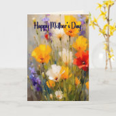 Moederdagkaart met bloemen kaart (Gele Bloem)